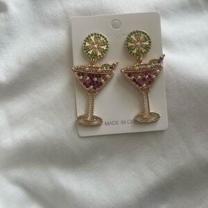 Nice rhinestone colorful dangling earrings